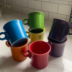 Fiesta Ware 10oz coffee mugs-Set of 7